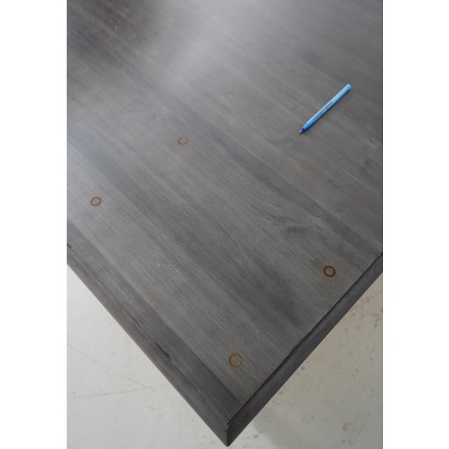 Wood Ethan Allen British Classics Gray Finish Dining Table For Sale - Image 7 of 18