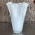 Early 21st Century Vintage Pleated White Glass Vase For Sale - Image 5 of 6