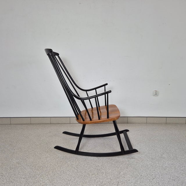 Mid-Century Danish Rocking Chair from Lena Larsson Grandessa, 1950s For Sale - Image 10 of 12
