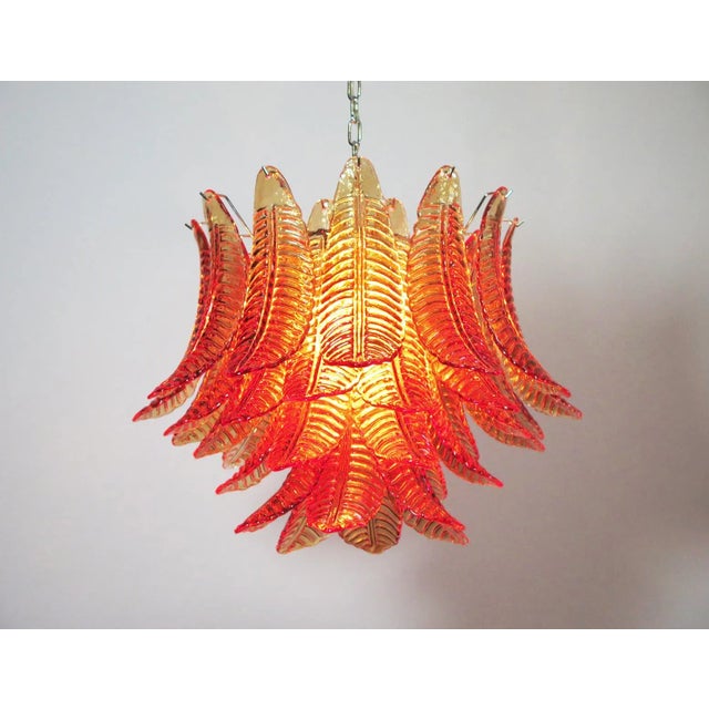 Italian Murano Six-Tier Amber Felci Glass Chandelier – 36 Glasses For Sale In Los Angeles - Image 6 of 8