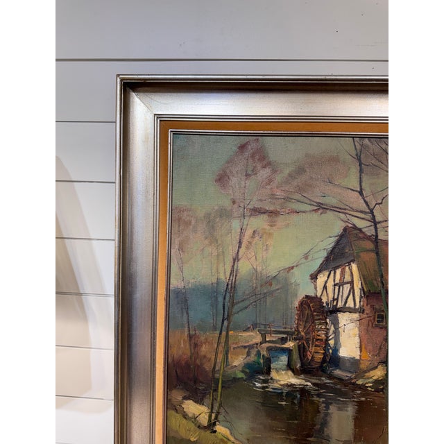20th Century Watermill Oil Painting For Sale - Image 4 of 10