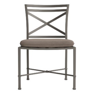 Brown Jordan Venetian Side Chair, Mica frame with Fusion Taupe fabric For Sale