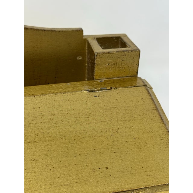 Mid 20th Century Vintage Italian Handcrafted Giltwood Desk Stationery Organize For Sale - Image 5 of 12
