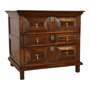 Early 17th Century English Oak Paneled Chest of Drawers