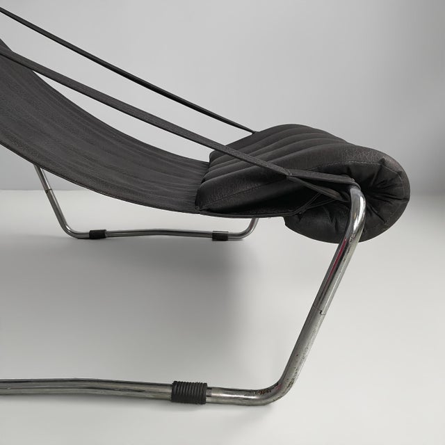 Space Age Italian Leather Armchair by Costantino Corsini and Giorgio Wiskemann for Cinova, 1970s For Sale - Image 9 of 14