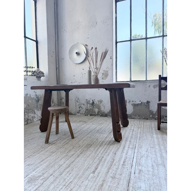 Brutalist Oak Table attributed to De Puydt, Belgium, 1970s For Sale - Image 15 of 18