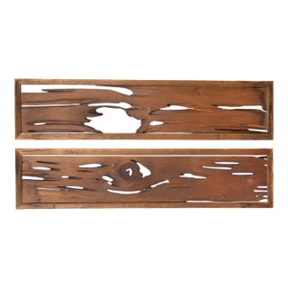Japanese 19th Century Ranma Transom Panels with Carved Openwork Design - A Pair For Sale