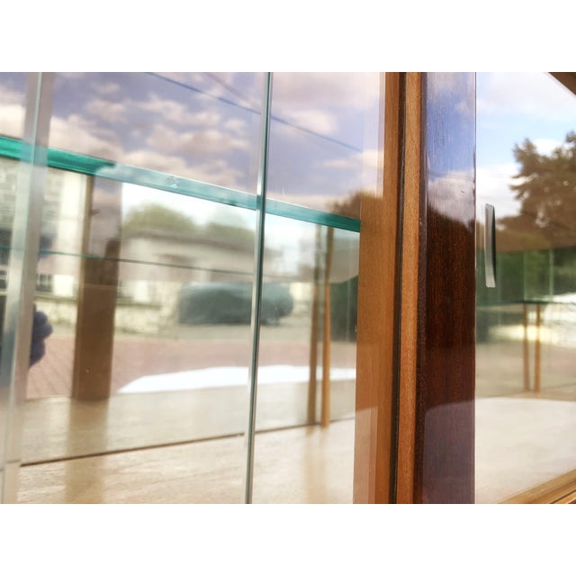 Art Deco Hanging Display Cabinet with Polished Glass and Mirror, 1979 For Sale - Image 9 of 18