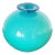 Vintage Mouth-Blown Art Glass Round Bowl-Shaped Vase in Vibrant Blue, Signed For Sale