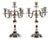 Art Deco Five-Flame Silver Candelabras by Wilhelm Binder Germany, 1920, Set of 2 For Sale