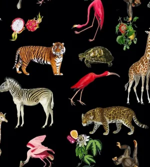 Sample - Nicolette Mayer through The House of Scalamandré Exotix Wallcovering, Black