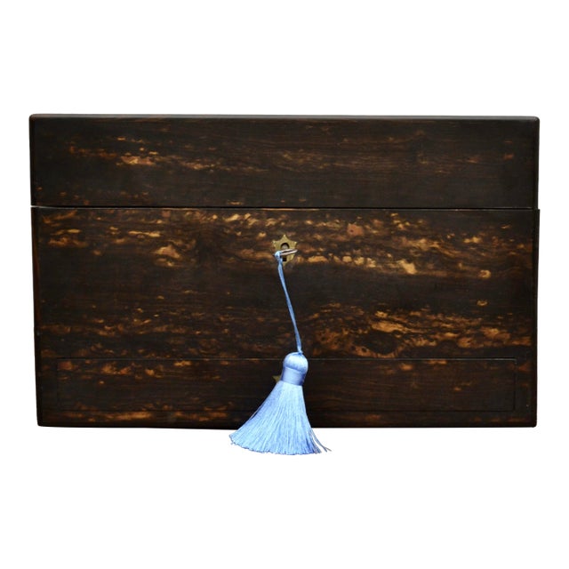 19th Century English Coromandel Velvet Fitted Travel Case For Sale