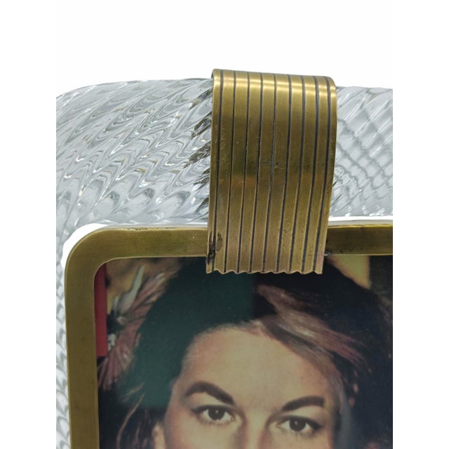 Metal Brass and Murano Glass Picture Frame from Barovier & Toso, Italy, 1950s For Sale - Image 7 of 10