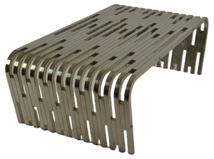 Large Sculptural Stainless Steel Coffee Table, 1970s