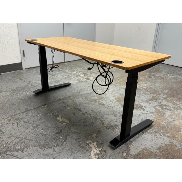 Herman Miller Jarvis Bamboo Adjustable Standing Desk For Sale In San Francisco - Image 6 of 12