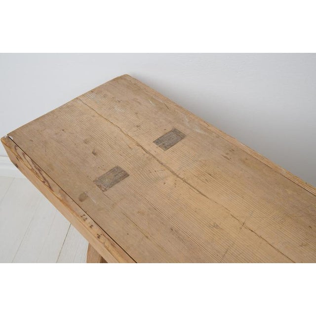 Brown Northern Swedish Rustic Long Bench in Pine For Sale - Image 8 of 10