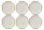 White Plates with Gold Bamboo from Este Ceramiche, Set of 6 For Sale