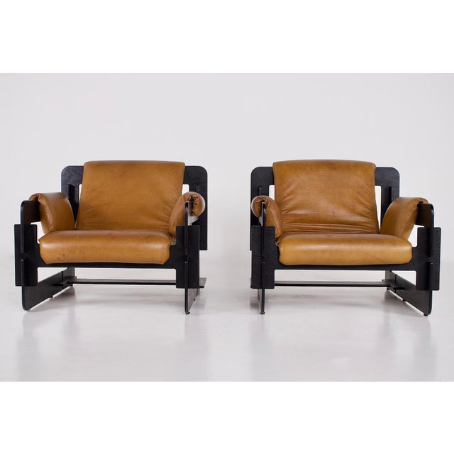 Rover Lounge Chairs in Leather by Arne Jacobsen for Asko, 1960s, Set of 2 For Sale - Image 4 of 16