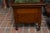 Antique English Oak Wood Commode Potty Chamber Pot Cupboard W/ Cushioned Top For Sale - Image 4 of 16