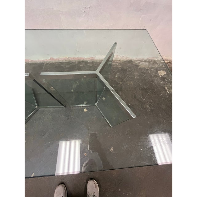 Metal Leon Rosen Dining Table for Pace Collection Glass and Chrome For Sale - Image 7 of 10
