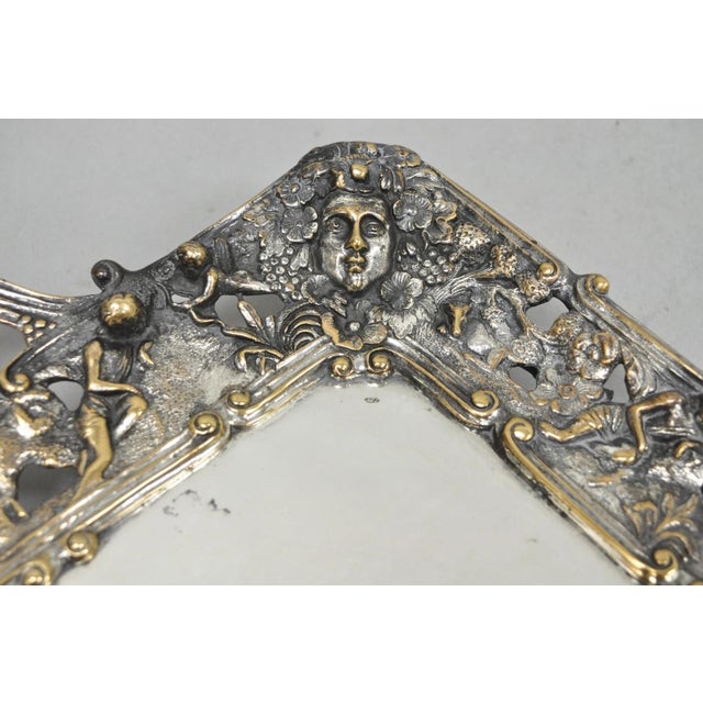 Late 19th Century French Renaissance Bacchanal Scene Silver Plated Bacchus Figural Platter Tray For Sale - Image 4 of 18