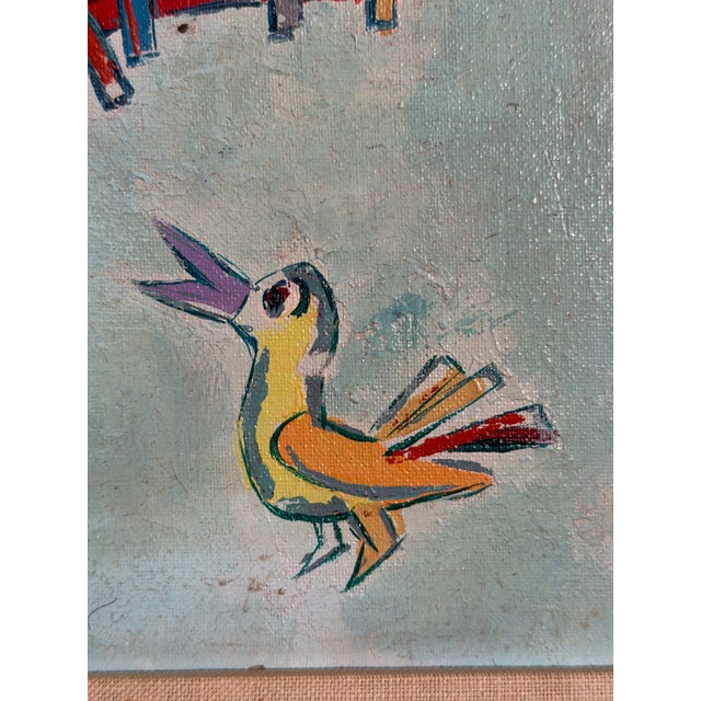 Baby Blue The Walking Shop Painting by Jovan Obican, Croatia 1970 For Sale - Image 8 of 15