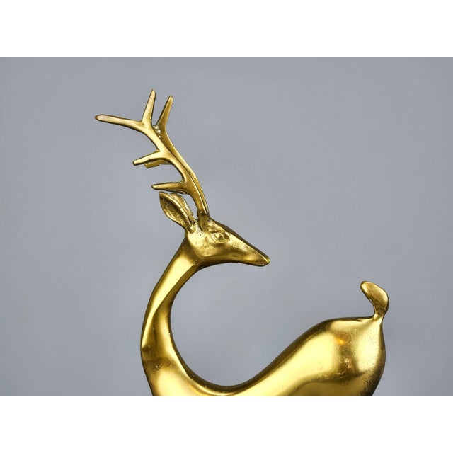 1960s Art Deco Solid Brass Deer Statue Sculpture Chairish
