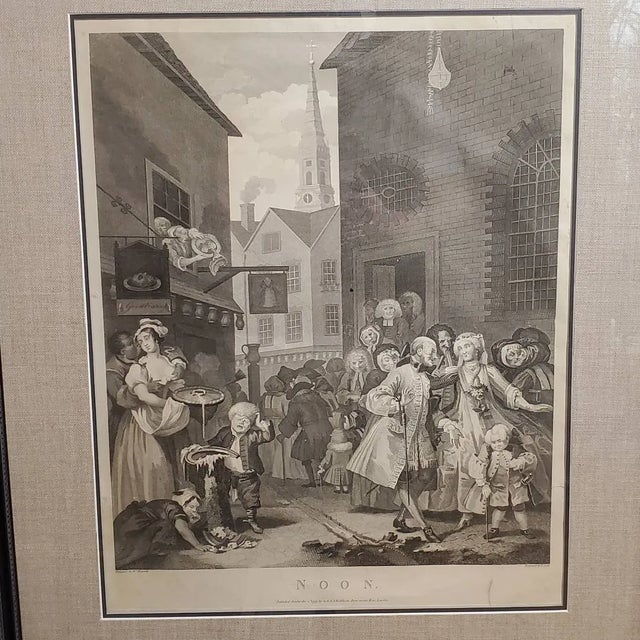 Late 18th Century 18th Century William Hogarth Four Times of Day Engravings - Set of 3 Framed Prints For Sale - Image 5 of 17