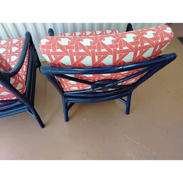 1970s McGuire Style Target Back Accent Chairs- Set of 2 For Sale - Image 9 of 15