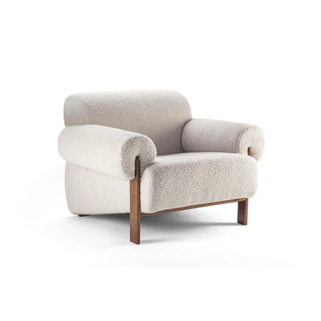 21st Century Paloma Armchair in Boucle / Wood For Sale - Image 9 of 9