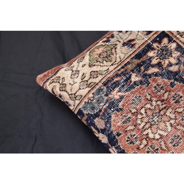 Navy Blue Decorative Handwoven Rug Pillow Cover -20'' X 20'' For Sale - Image 8 of 15