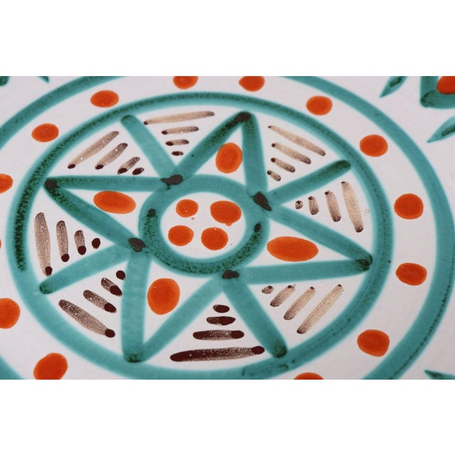1950s Vintage French Vallauris Ceramic Plate With Geometric Pattern by Antoine Fazio For Sale - Image 5 of 8