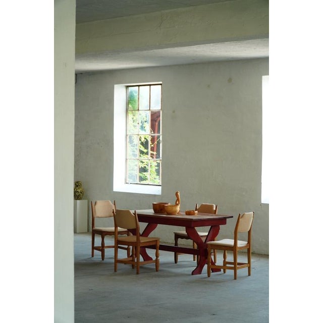 Mid-Century Modern Oak & Hessian Dining Chairs from Henning Kjærnulf, 1960s, Set of 8 For Sale - Image 15 of 18