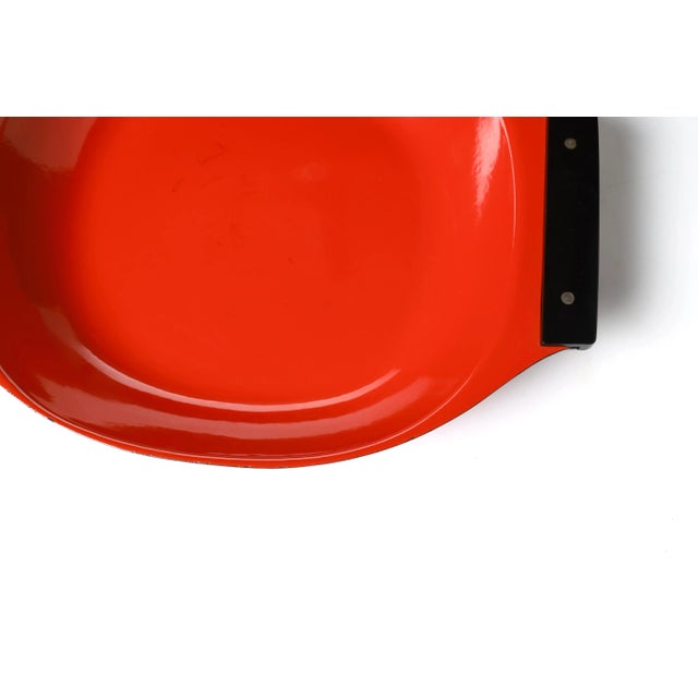 Paint Vintage Cathrineholm Paella Pan – Red Enamel With Black Handles For Sale - Image 7 of 10