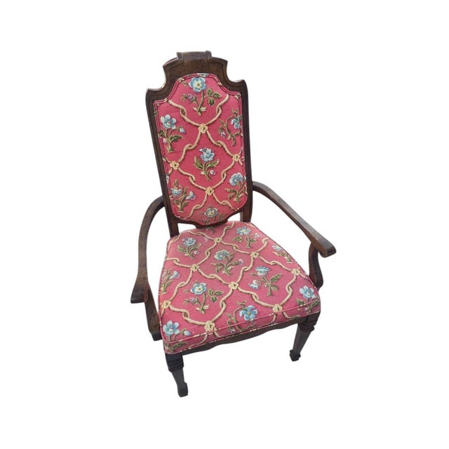 Antique French Provincial Carved Dining Chairs – Set of 6 (2 Armchairs, 4 Side Chairs) For Sale - Image 4 of 6