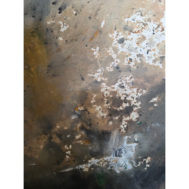 Wood Very Large 6 Ft Framed Abstract Mixed Media Painting on Canvas, Signed 1978 For Sale - Image 7 of 18