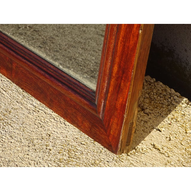 Large Antique Mirror with Flamed Mahogany Frame, 1890s For Sale - Image 10 of 17