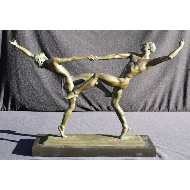 Metal 1920s Harriet Whitney Frishmuth, Bronze Sculpture of Dancing Couple, Signed, "The Dancers" For Sale - Image 7 of 8