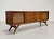 Long + Low Mid Century Modern Walnut and Cane Credenza | Sculptural Kagan Style Wishbone Leg Sideboard, C. 1960's For Sale - Image 10 of 15