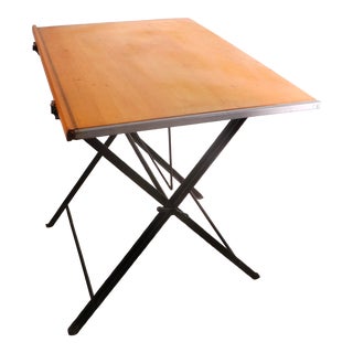 Adjustable Industrial Drafting Work Table Made in Usa C 1950’s For Sale