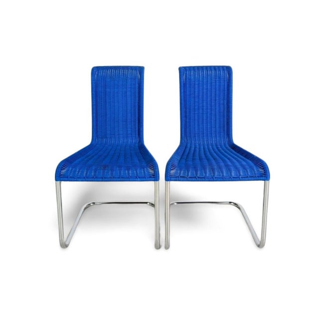Blue B20 Cantilever Chairs by Jean Prouvé for Tecta, Set of 2 For Sale - Image 9 of 9