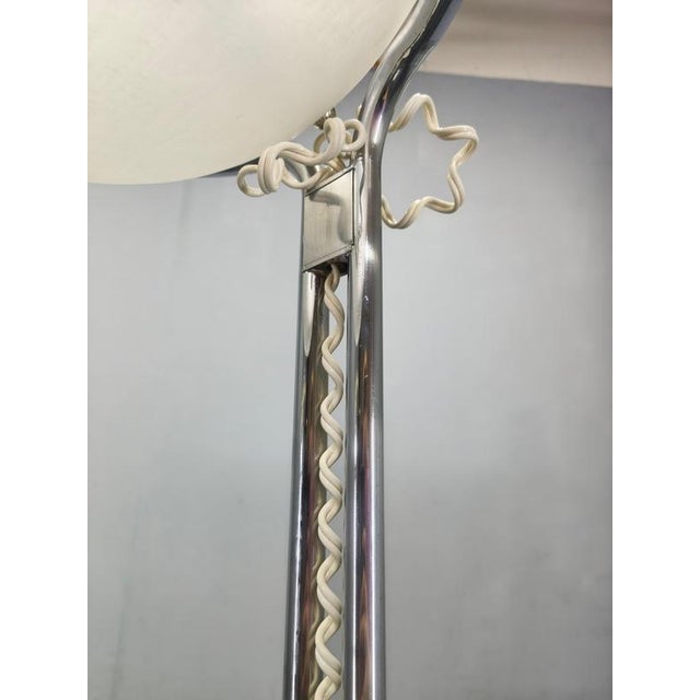Italian Chrome Floor Lamp with Glass Globe, 1970s For Sale - Image 10 of 14