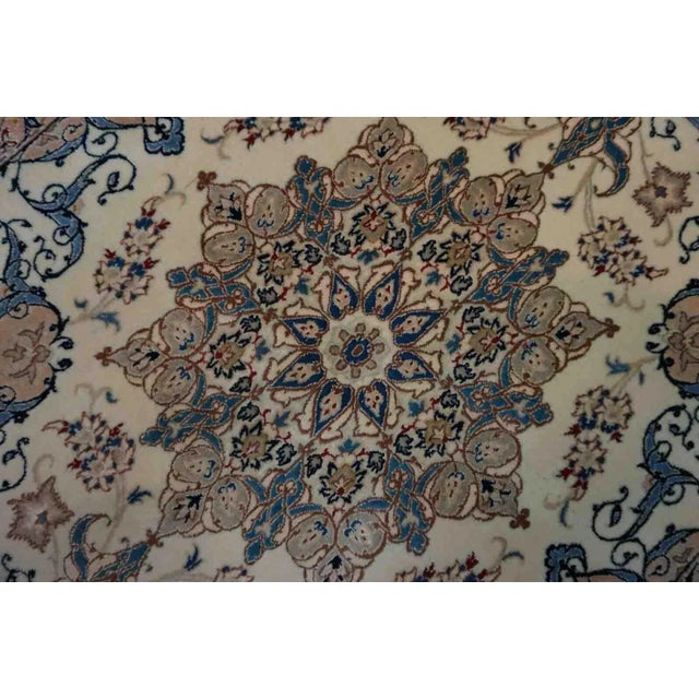 1970s Handmade Vintage Persian Nain Rug 2.4' X 3.1' For Sale - Image 4 of 12