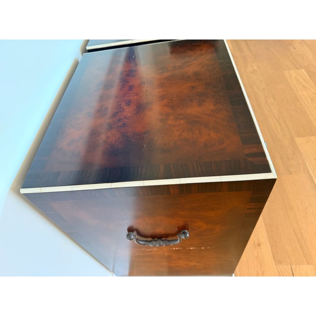 Late 19th Century Late 19th Century Pair of Inlaid Rosewood Nightstands For Sale - Image 5 of 7