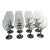 Set of 12 Williams-Sonoma 4” Diameter Pewter Stem Hand-Blown Crystal Wine Goblets For Sale