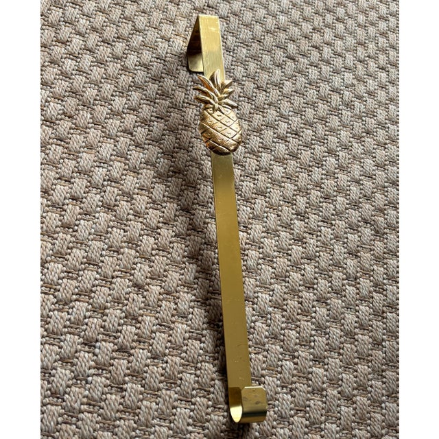 Brass Pineapple Over the Door Wreath Hook For Sale - Image 6 of 6