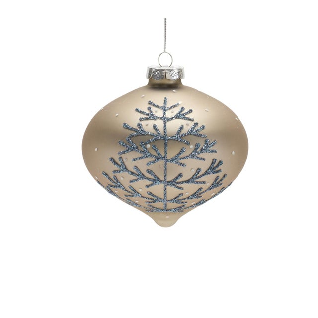 2020s Champagne Glittered Ball Ornament (Set of 6) For Sale - Image 5 of 6