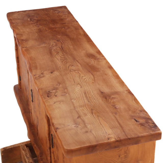 French Brutalist Style Burl Elm Buffet, C. 1960 For Sale - Image 4 of 9
