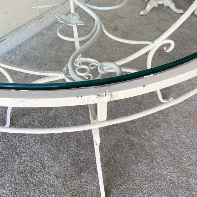 Vintage Wrought Iron Dining Table With Swivel Chairs 3 Pieces Chairish