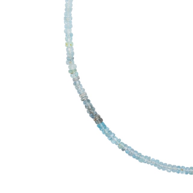 2020s Moss Aquamarine Necklace 18k Gold For Sale - Image 5 of 8